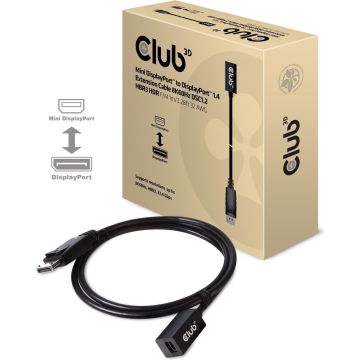 club3D DisplayPort / Mini-displayport Adapterkabel DisplayPort stekker, Mini DisplayPort bus 1.00 m Zwart CAC-1120 Disp