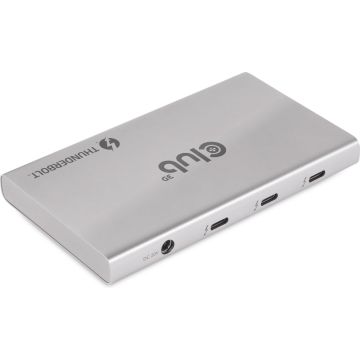 CLUB3D Certified Thunderbolt™4 Portable 5-in-1 Hub met Smart Power, Docking, Thunderbolt 4, Zilver, OS Support: Windows10™ or above version supported Thunderbolt™ 4 host MacOS™ 11 or above..., DC, 10 W