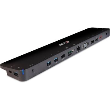CLUB3D UNIVERSEEL USB Gen1 Type-C Triple Display Dockstation met 65 Watt voor het opladen van een lichte laptop * 1x VGA, 1x HDMI, 1x DP* ( DP ALT MODUS)