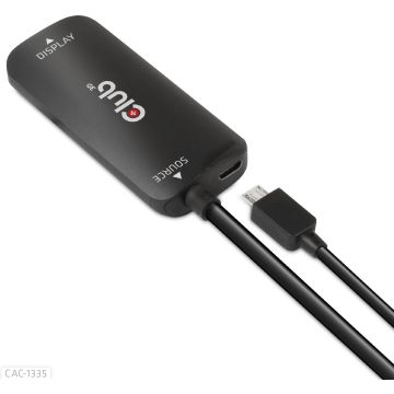 CLUB3D HDMI + Micro USB to DisplayPortâ„¢ 4K120Hz or 8K30Hz M/F Active Adapter