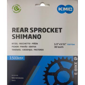 KMC Shimano kettingwiel Nexus 1V 3/32 inch 30T Doorgezet zwart