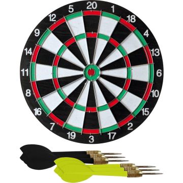 Dartbord - dubbelzijdig - 38 cm - inclusief 6 dartpijltjes