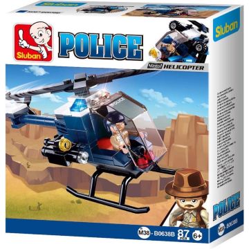 Sluban Police: Helikopter Donkerblauw (m38-b0638b)