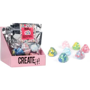 Create it! Bruisbal mini unicorn pooh 7 pack - Badbruisballen - Kinder bad plezier - Bruisbal - Verschillende kleuren