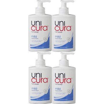 Unicura Vloeibare Handzeep Pomp Mild - 4 x 250 ml Voordeelverpakking