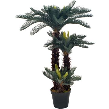 vidaXL Kunstplant met pot cycaspalm 125 cm groen