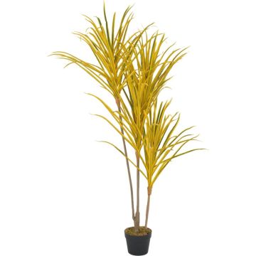 vidaXL Kunstplant met pot dracaena 125 cm geel