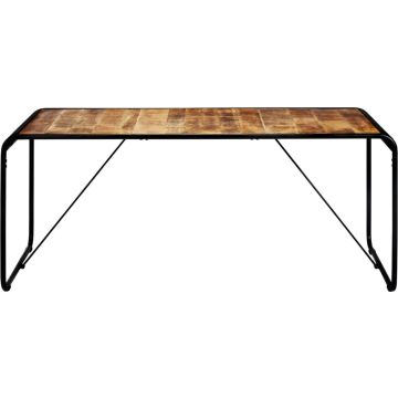 vidaXL Eettafel 180x90x76 cm massief ruw mangohout