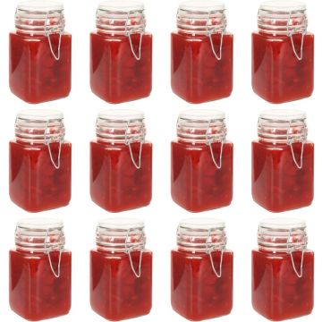vidaXL Jampotten met sluiting 12 st 260 ml glas