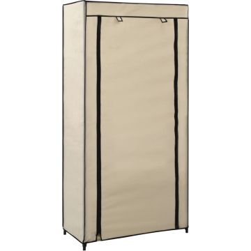 vidaXL Schoenenkast met hoes 58x28x106 cm stof crème