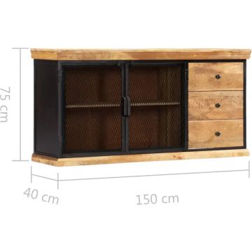 vidaXL Dressoir 150x40x75 cm massief mangohout