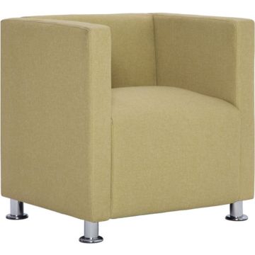 vidaXL Fauteuil kubus stof groen