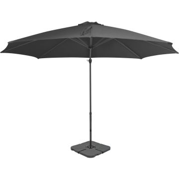 vidaXL Parasol met draagbare voet antraciet