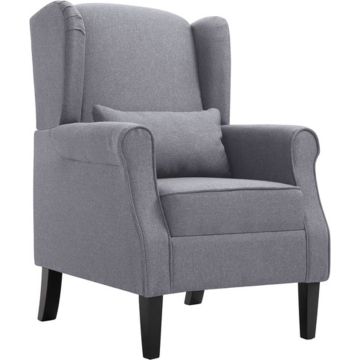 vidaXL Fauteuil stof donkergrijs