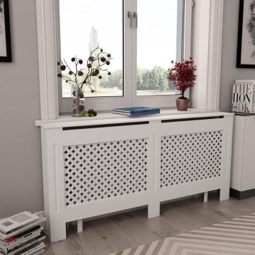 vidaXL Radiatorombouw 172x19x81.5 cm MDF wit