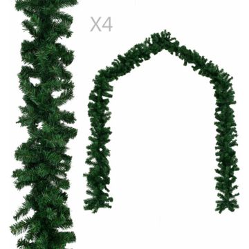 vidaXL Kerstslingers 4 st 270 cm PVC groen