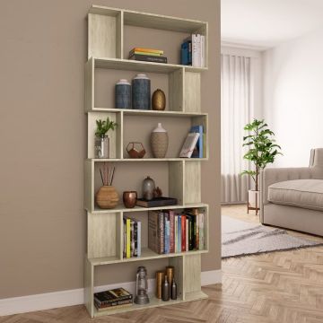 vidaXL Boekenkast/kamerscherm 80x24x192 cm spaanplaat sonoma eiken