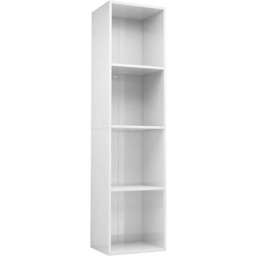 vidaXL Boekenkast/tv-meubel 36x30x143 cm bewerkt hout hoogglans wit