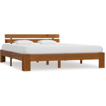 vidaXL Bedframe massief grenenhout honingbruin 180x200 cm