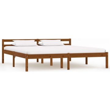 vidaXL Bedframe massief grenenhout honingbruin 180x200 cm