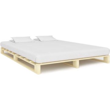 vidaXL Bedframe pallet massief grenenhout 180x200 cm