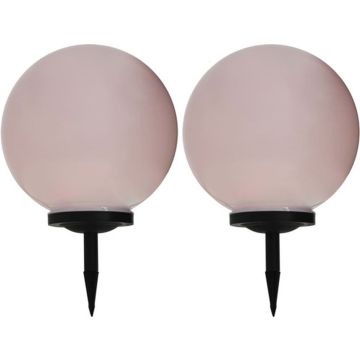 vidaXL Solarlampen 2 st LED rond 40 cm RGB