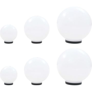 vidaXL 6-delige LED-bollampenset rond 20/30/40 cm PMMA