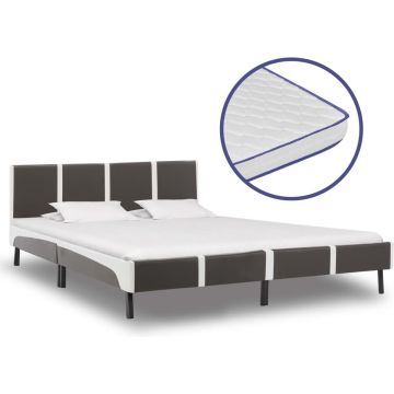 vidaXL Bed met traagschuim matras kunstleer 180x200 cm