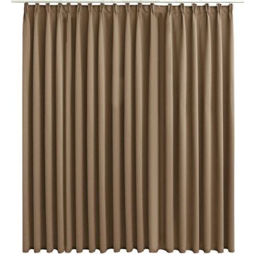 vidaXL Gordijn verduisterend met haken 290x245 cm taupe