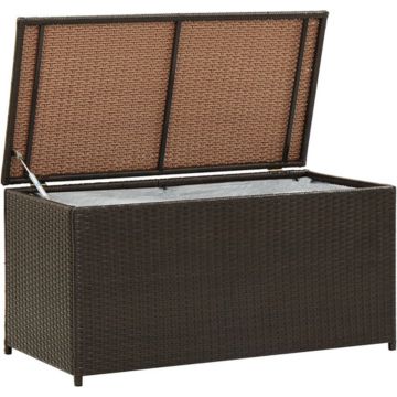 vidaXL Tuinbox 100x50x50 cm poly rattan bruin