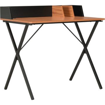 vidaXL Bureau 80x50x84 cm zwart en bruin