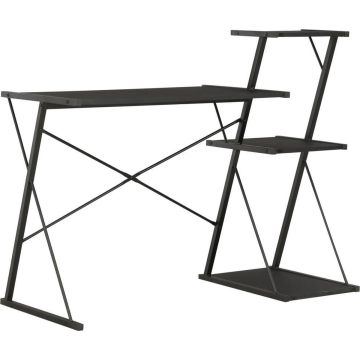 vidaXL Bureau met schap 116x50x93 cm zwart