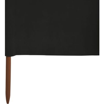 vidaXL Windscherm 3-panelen 400x160 cm stof zwart