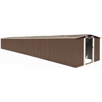 vidaXL Tuinschuur 257x990x181 cm gegalvaniseerd staal bruin