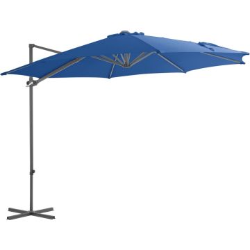 vidaXL Zweefparasol met stalen paal 300 cm azuurblauw