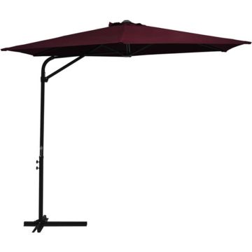 vidaXL Parasol met stalen paal 300 cm bordeauxrood