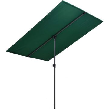 vidaXL Parasol met aluminium paal 2x1,5 m groen