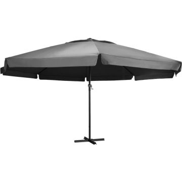 vidaXL Parasol met aluminium paal 600 cm antraciet