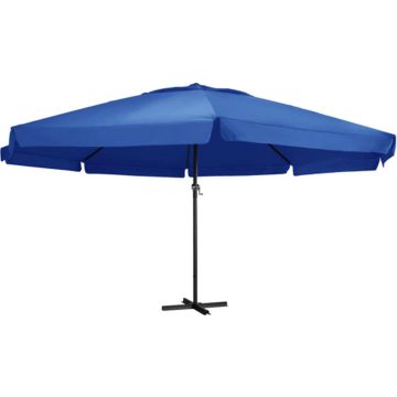 vidaXL Parasol met aluminium paal 600 cm azuurblauw