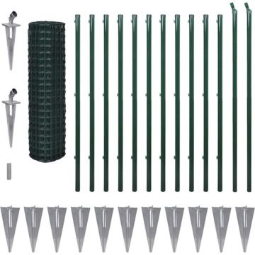 vidaXL Euro hek 25x1,7 m staal groen