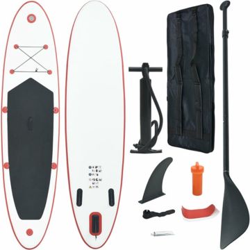 vidaXL Stand Up Paddleboardset opblaasbaar rood en wit