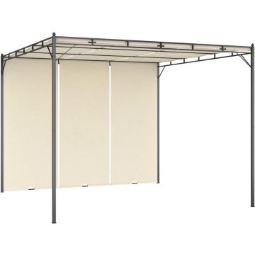 vidaXL Tuinprieel met zijgordijn 3x3x2,25 m crème