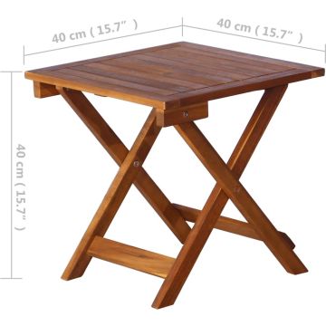 vidaXL Ligbed met tafel massief acaciahout bruin