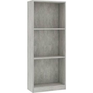 vidaXL Boekenkast met 3 schappen 40x24x108 cm bewerkt hout betongrijs