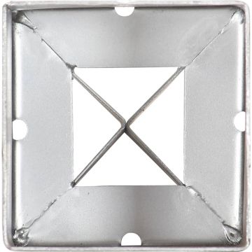 vidaXL Grondpinnen 2 st 9x9x75 cm gegalvaniseerd staal zilverkleurig