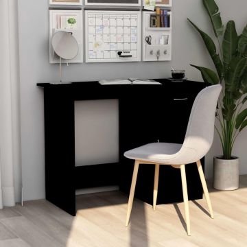 vidaXL Bureau 100x50x76 cm bewerkt hout zwart