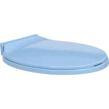 vidaXL Toiletbril soft-close ovaal blauw