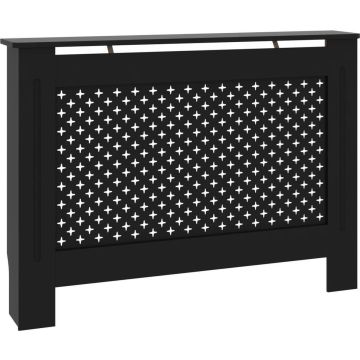 vidaXL Radiatorombouw 112x19x81 cm MDF zwart