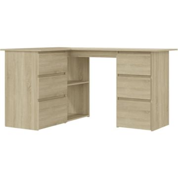 vidaXL Hoekbureau 145x100x76 cm bewerkt hout sonoma eikenkleurig