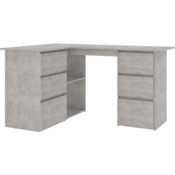 vidaXL Hoekbureau 145x100x76 cm bewerkt hout betongrijs